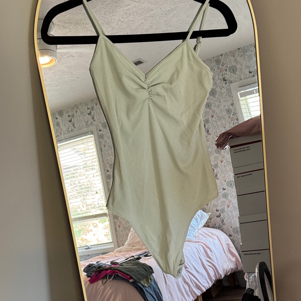 American Eagle Outfitters Cream Bodysuit